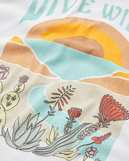 Live Wild Recycled Cotton LS T-Shirt - White - Flatlay