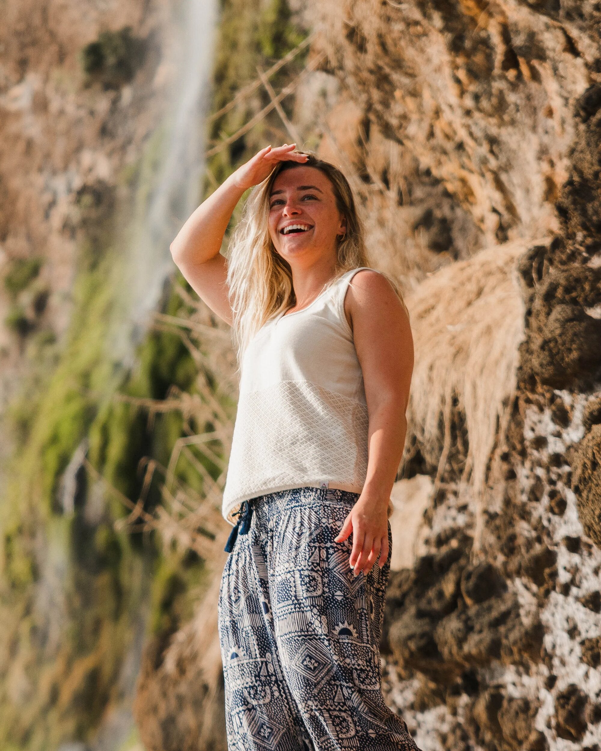 Migrate Organic Knitted Vest - Oat - Lifestyle