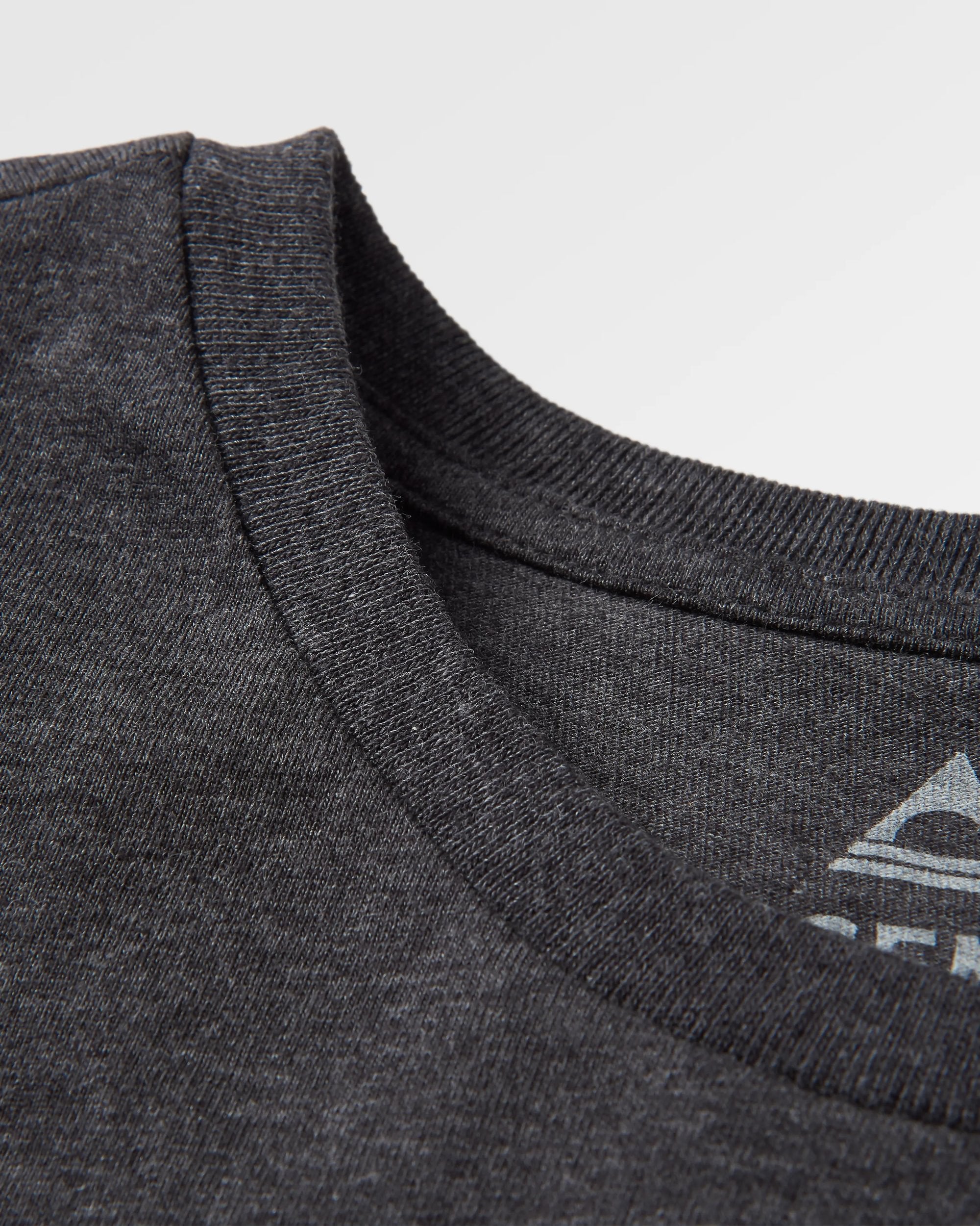 Escapism Recycled Cotton T-Shirt - Charcoal Marl - Flatlay