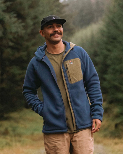 Sierrascape Men's Recycled Polartec® Fleece Hoodie - Dark Denim - Lifestyle