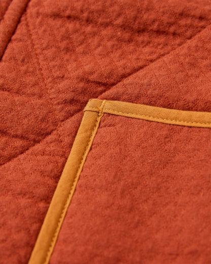 Mira Organic Cotton Quilted Overshirt - Red Ochre - Flatlay