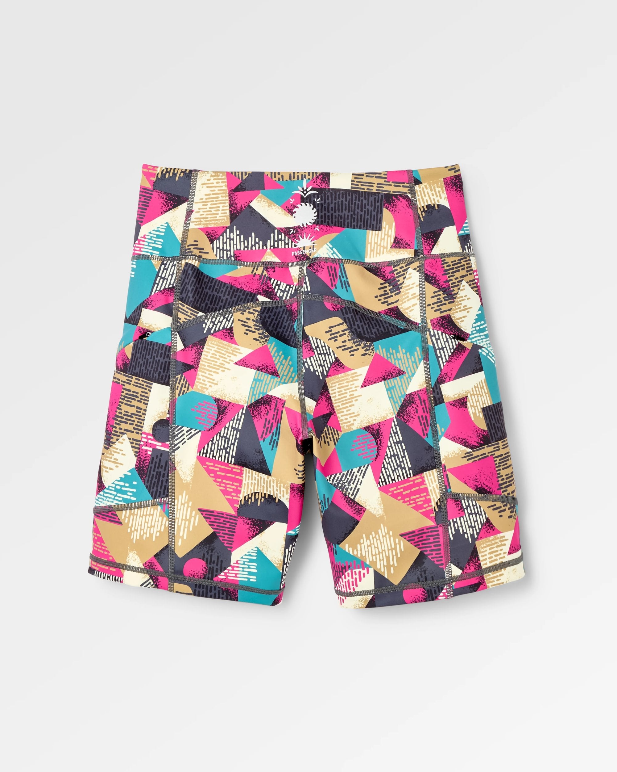 Womens Solscape Active Short - Mosaic Mountain Charcoal - Flatlay