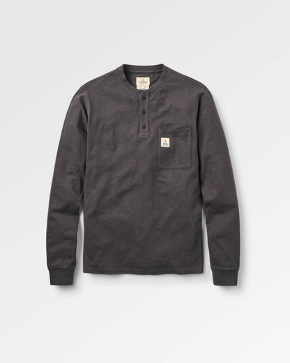 Headland LS Slub Henley - Faded Black - Flatlay
