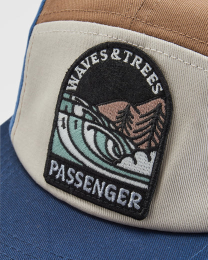 Waves & Trees Recycled 5 Panel Cap - Moonlight Blue - Flatlay