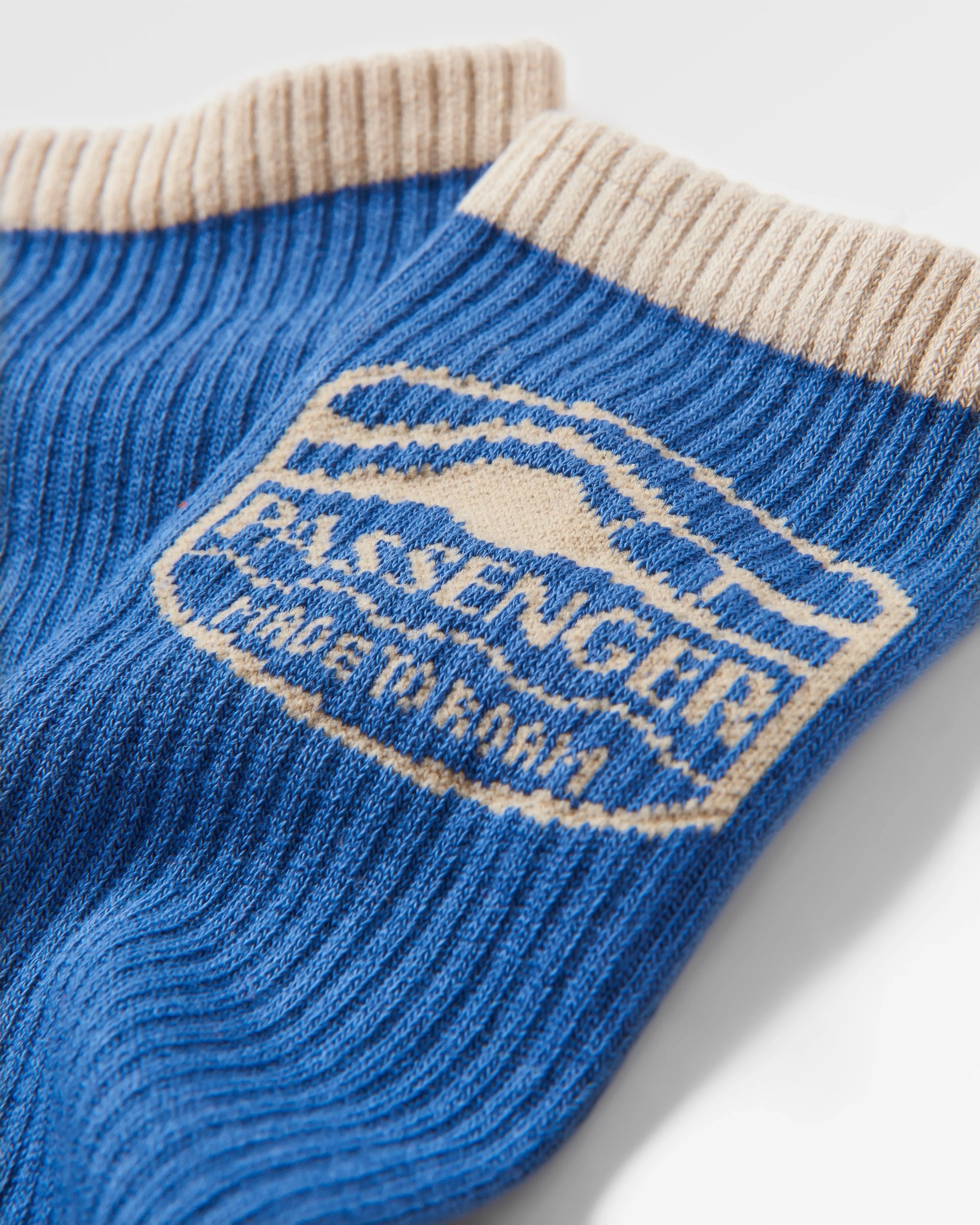 Rambler Organic Midweight Crew Socks - Moonlight Blue - Flatlay