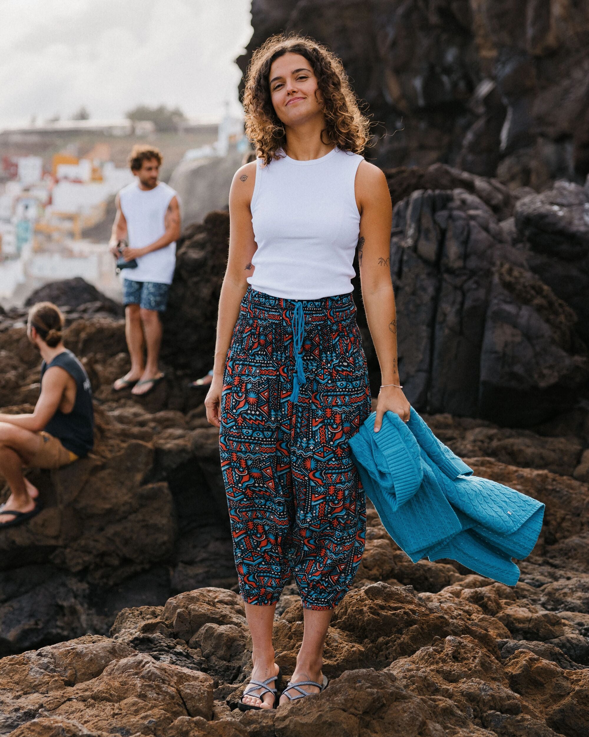 Daylily Loose Trouser - Elemental Geo Black - Lifestyle