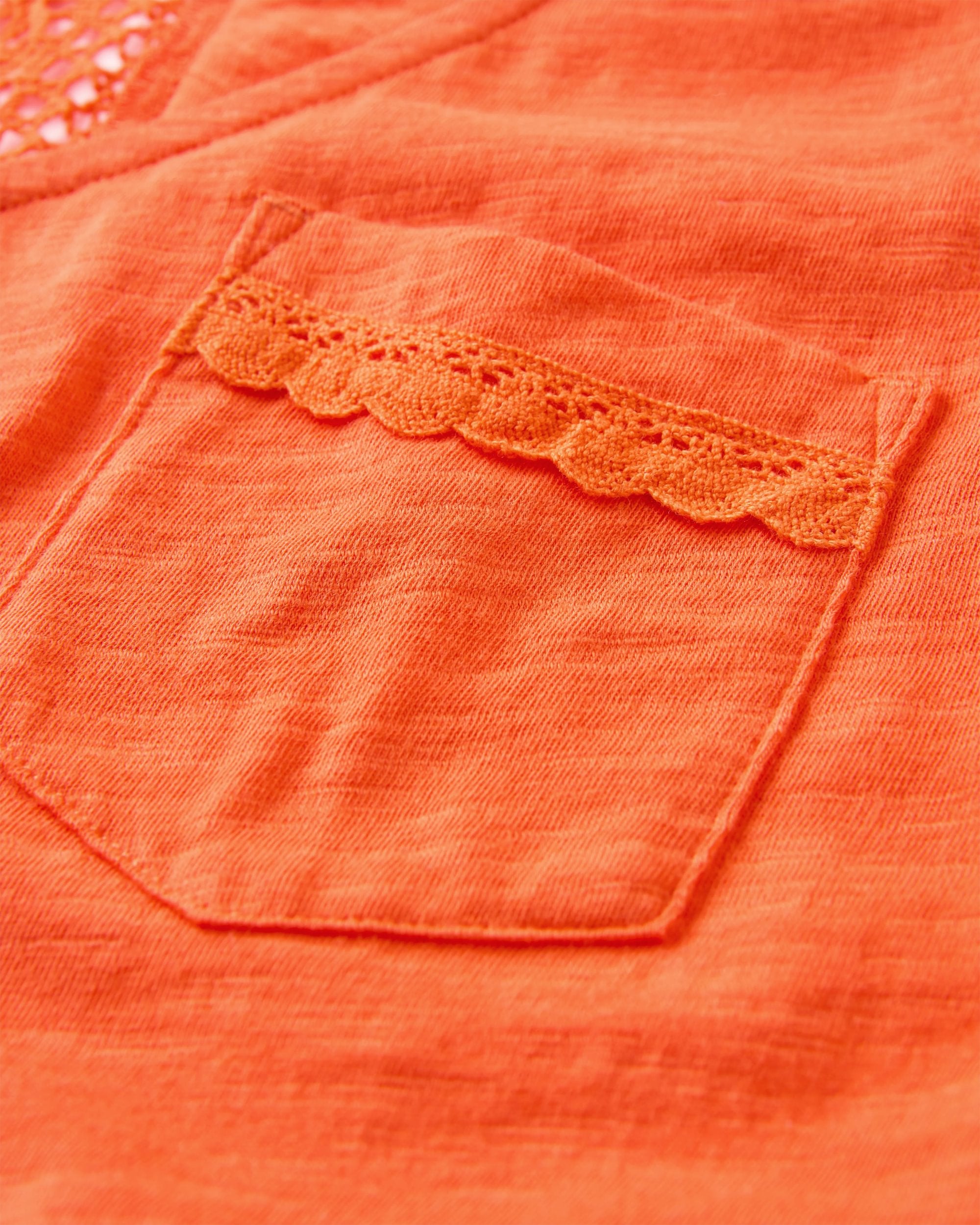Rivergate Recycled Cotton Top - Ember Orange - Flatlay