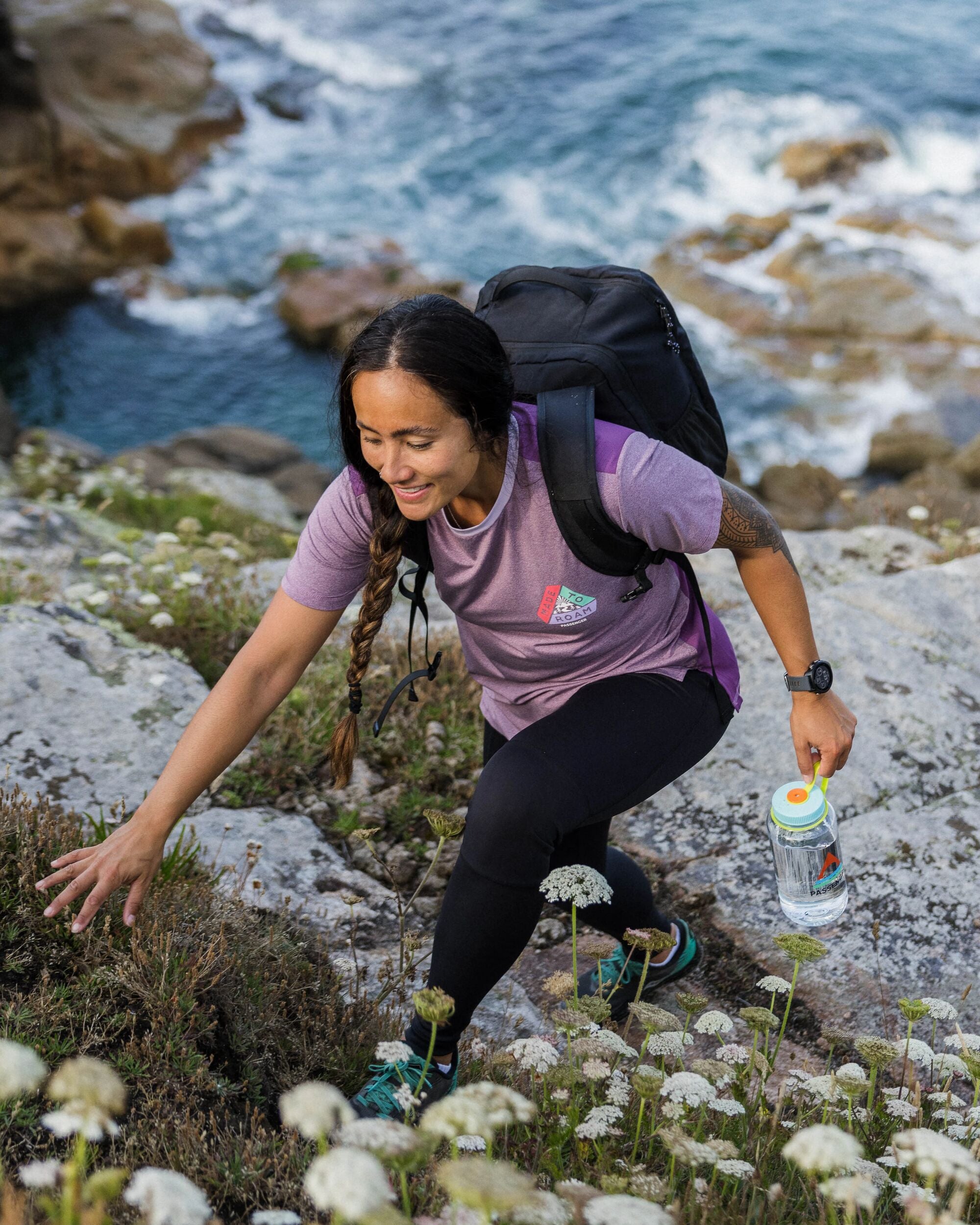 Aurora Active T-Shirt - Berry Marl - Lifestyle