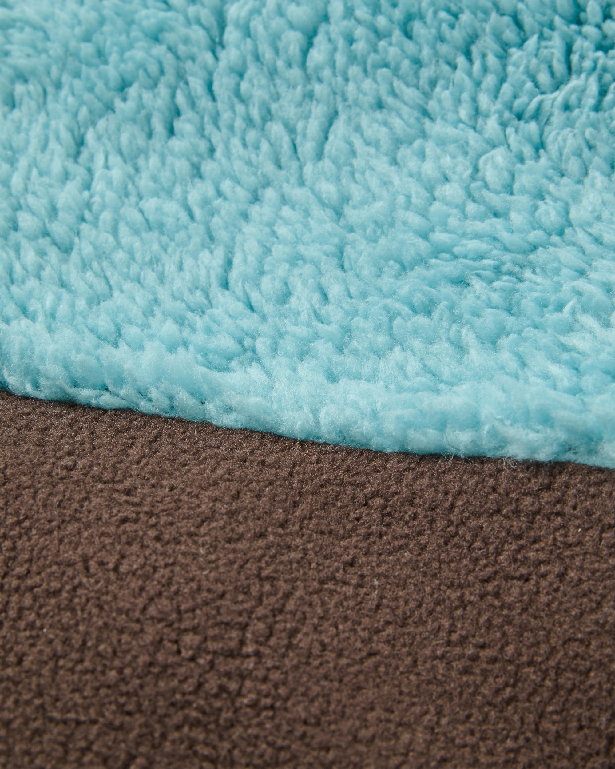 Nestling Sherpa Hooded Fleece - Retro Blue/Espresso - Flatlay