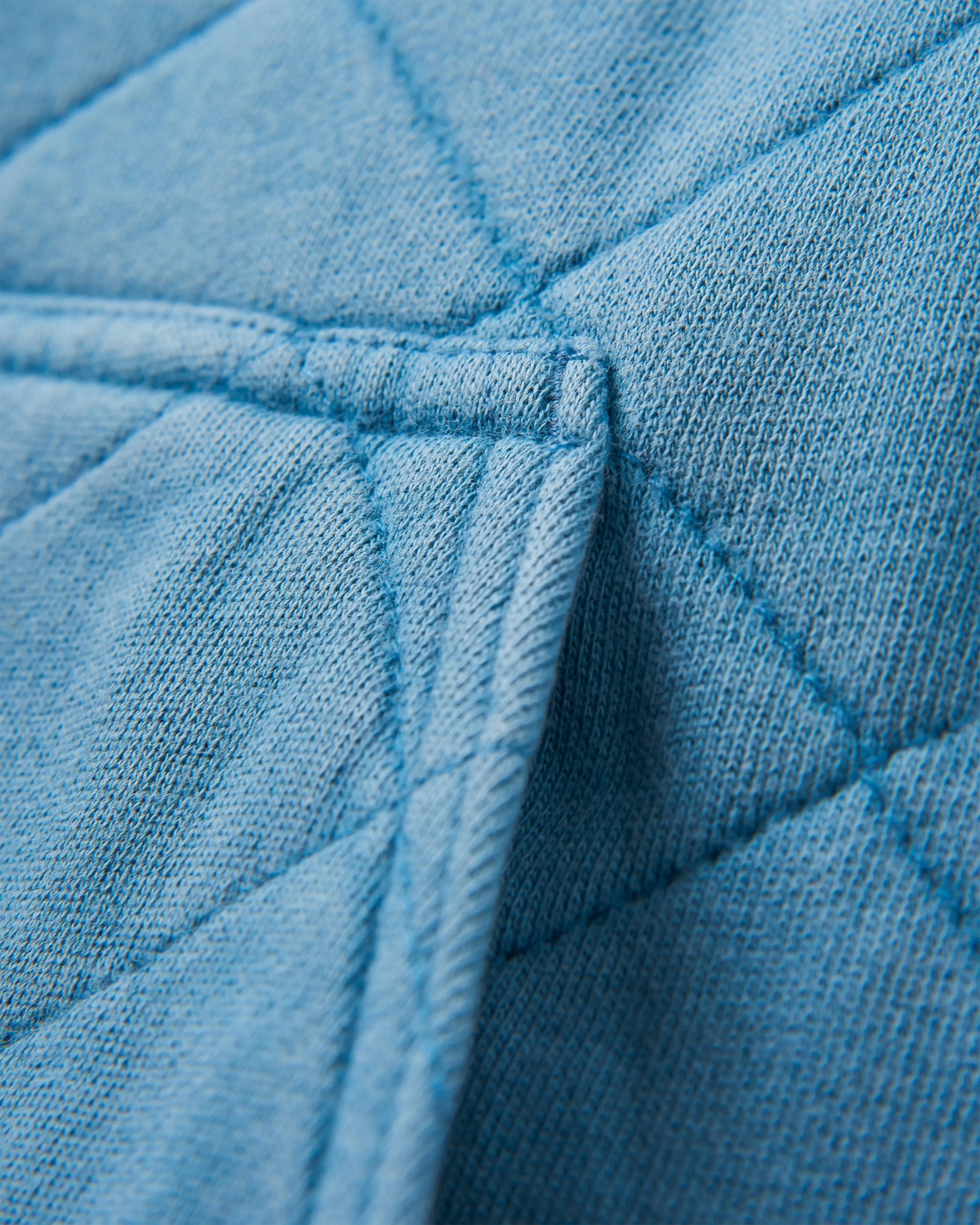 Clementine Recycled Quilted High Neck - Bluejay - Flatlay