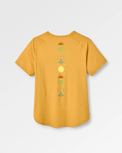 Sunvale Lightweight Surf T-Shirt - Spruce Yellow Marl - Flatlay