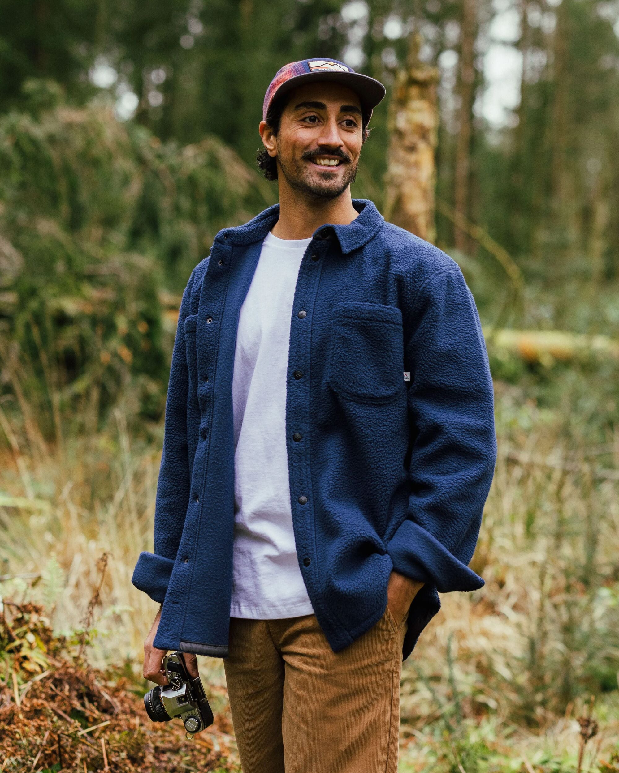 Backcountry Recycled Sherpa Fleece Shirt - Rich Navy - Lifestyle