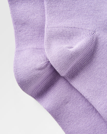Organic Crew Socks - Dusty Lilac - Flatlay