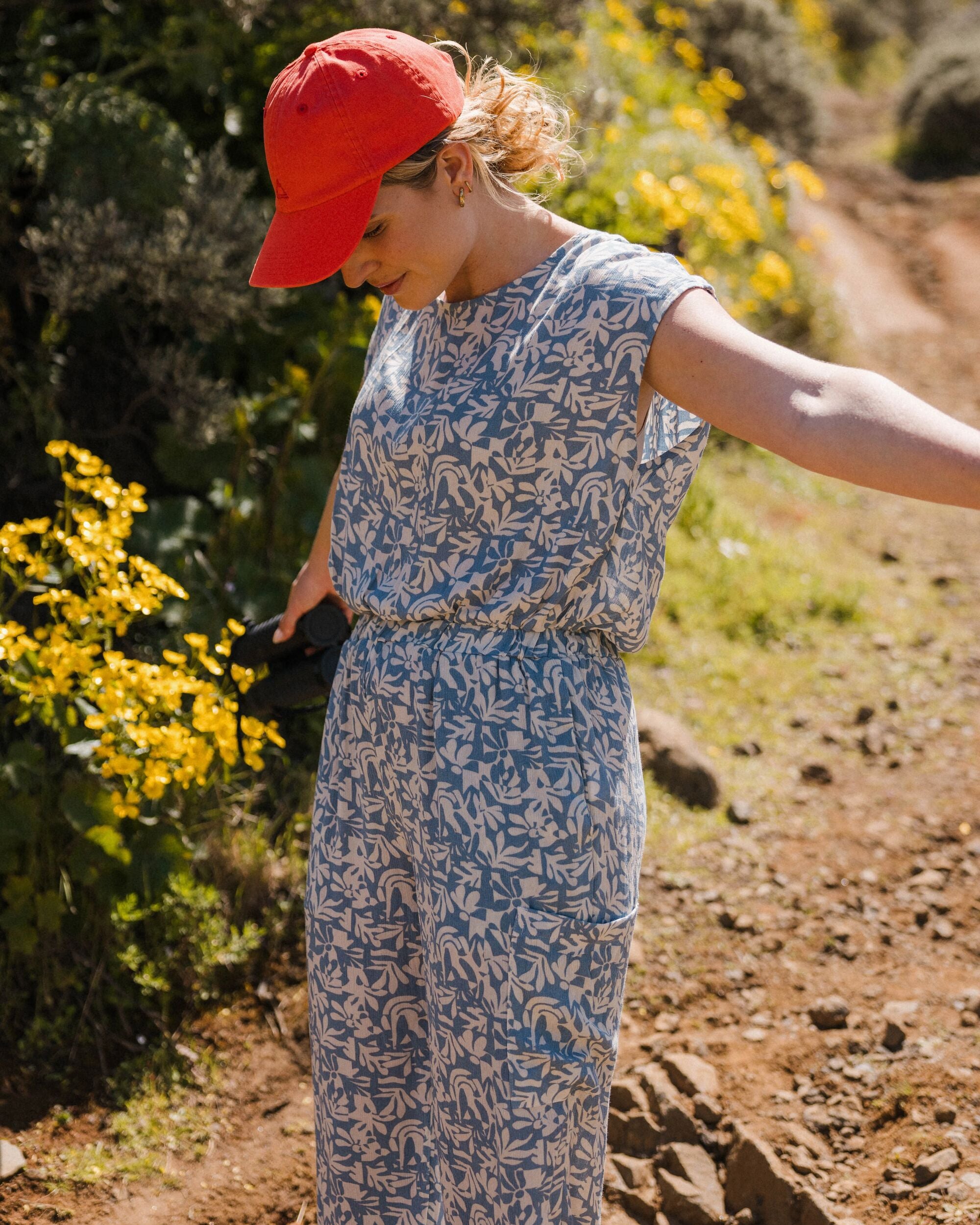 Thimbleberry Jumpsuit - Mountain Foliage Faded Denim - Lifestyle