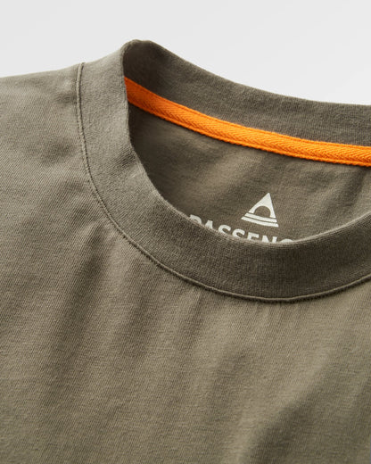 Travel Pocket Relaxed Fit T-Shirt - Dusty Olive - Flatlay