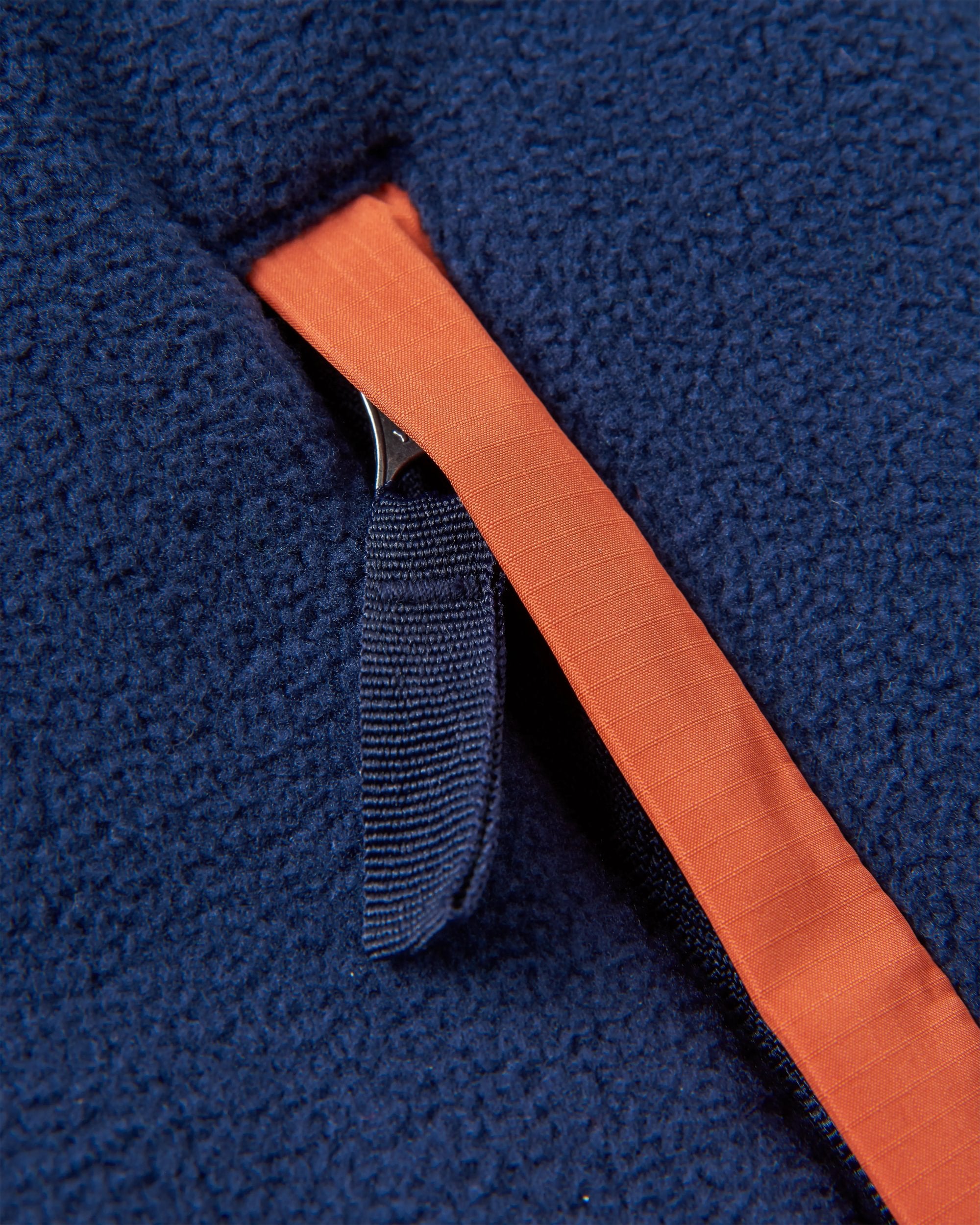 Loch Hooded Recycled Polar Fleece - Rain Forest/Rich Navy - Flatlay