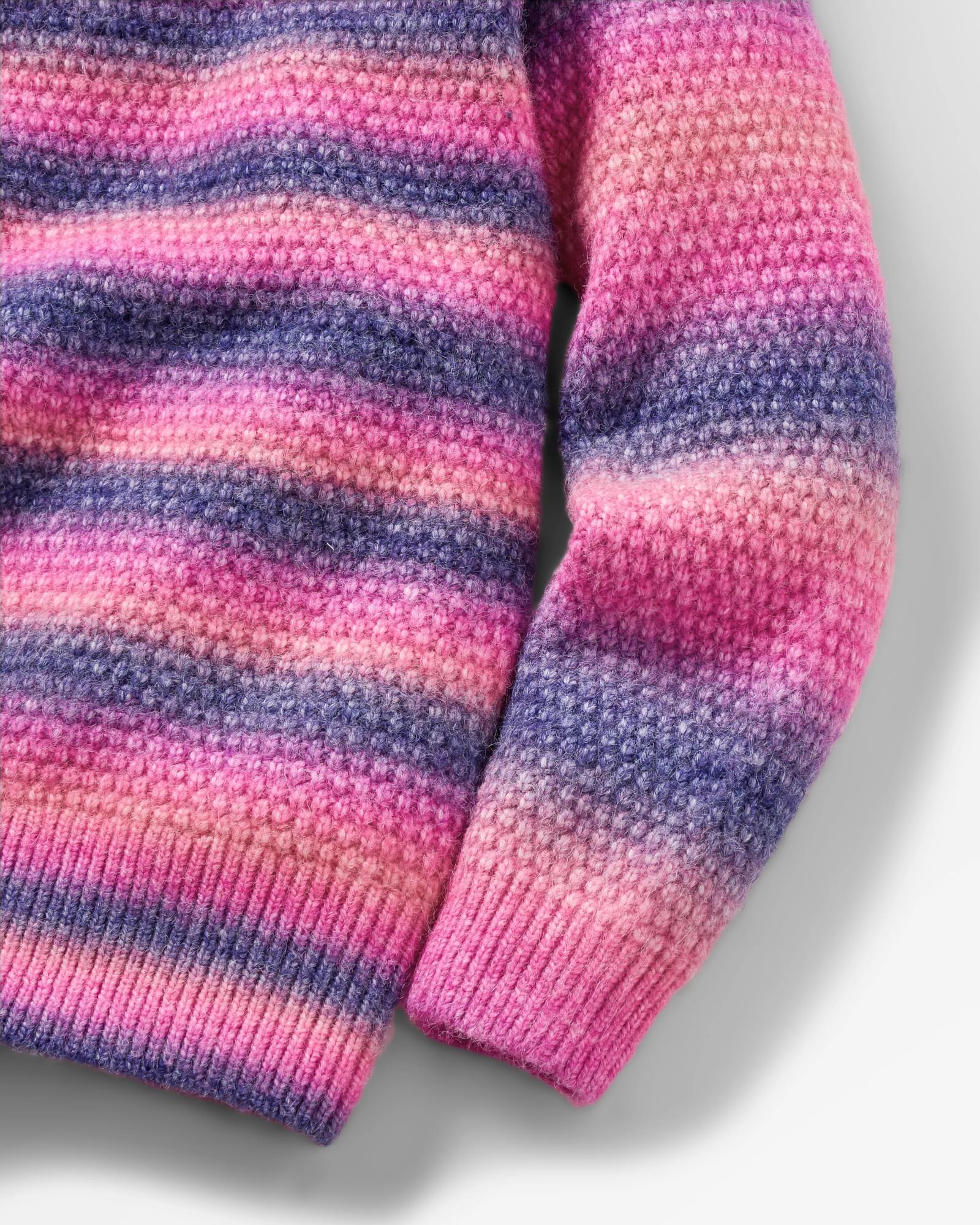 Fika Recycled Knitted Jumper - Crushed Berry Dip - Flatlay