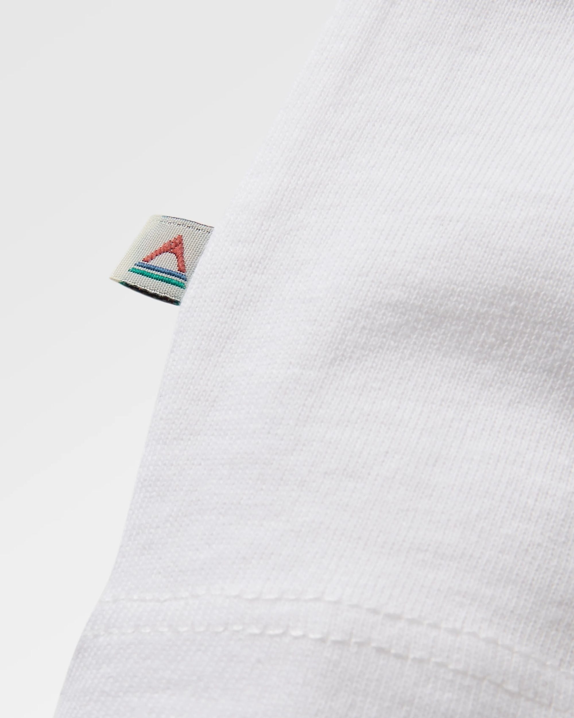 Roam Recycled Cotton T-Shirt - White - Flatlay