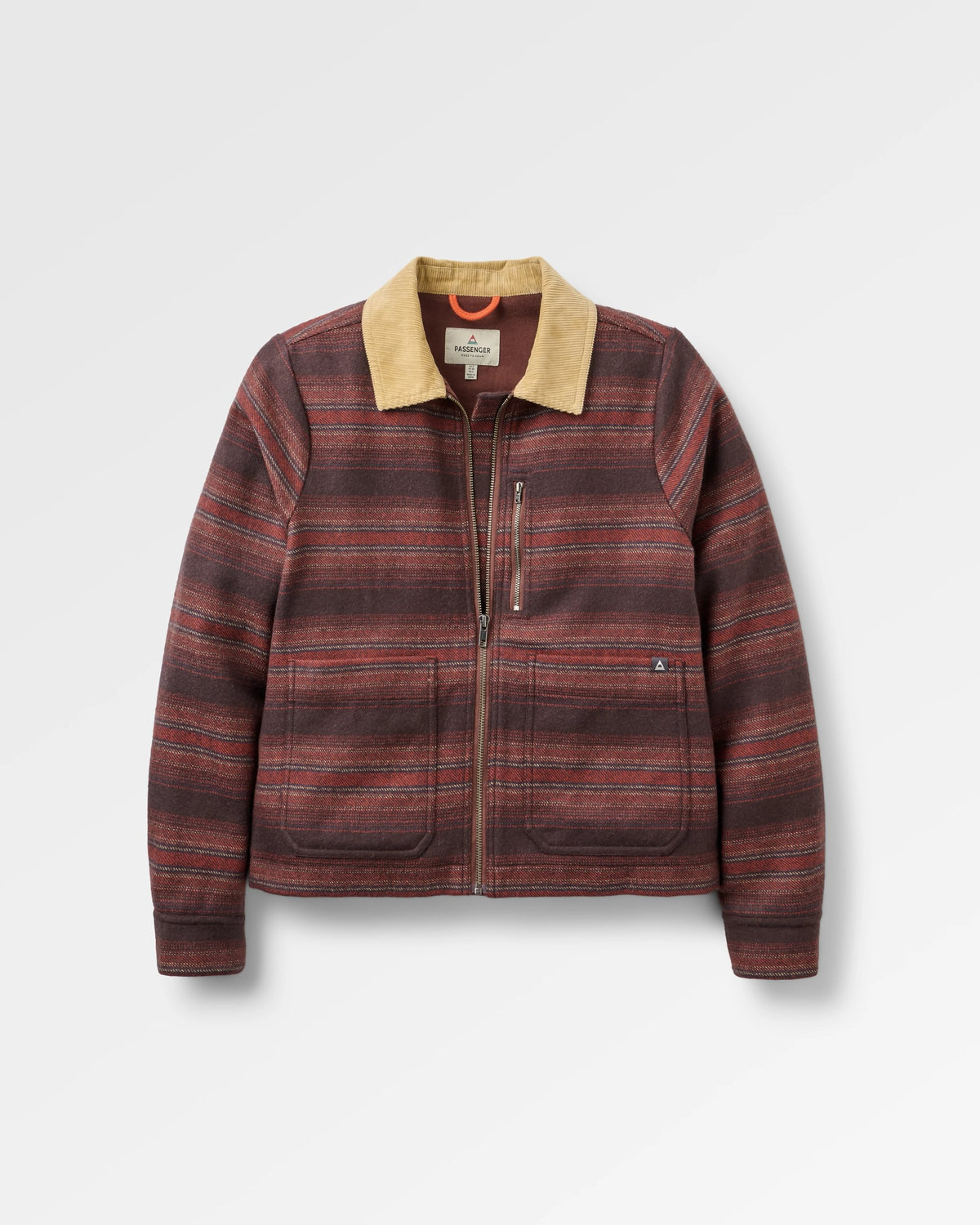 Bramble Overshirt - Dark Rust Stripe - Flatlay