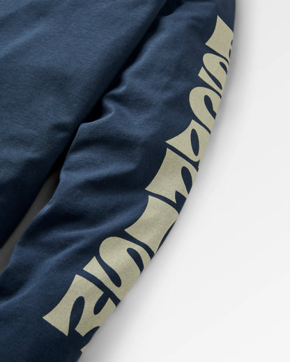 Patches Recycled Cotton LS T-Shirt - Rich Navy - Flatlay