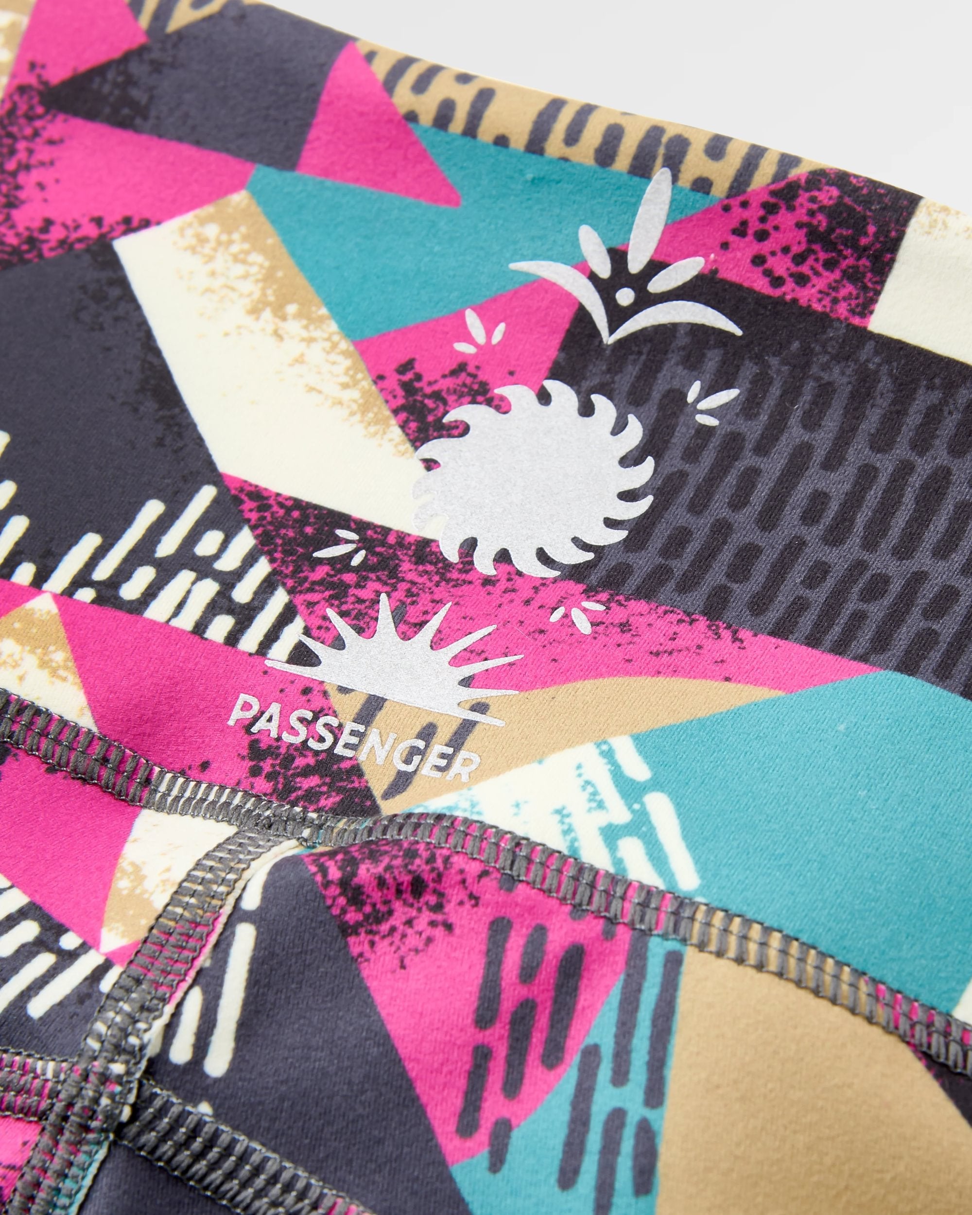 Womens Solscape Active Short - Mosaic Mountain Charcoal - Flatlay