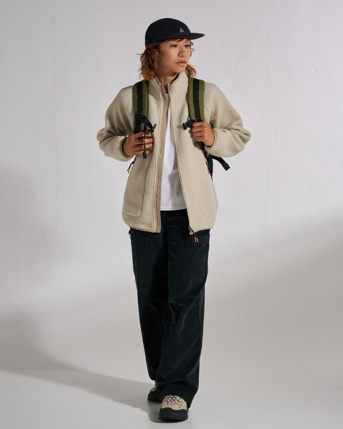Home Full Zip Sherpa Fleece - Oatmeal - Studio Model