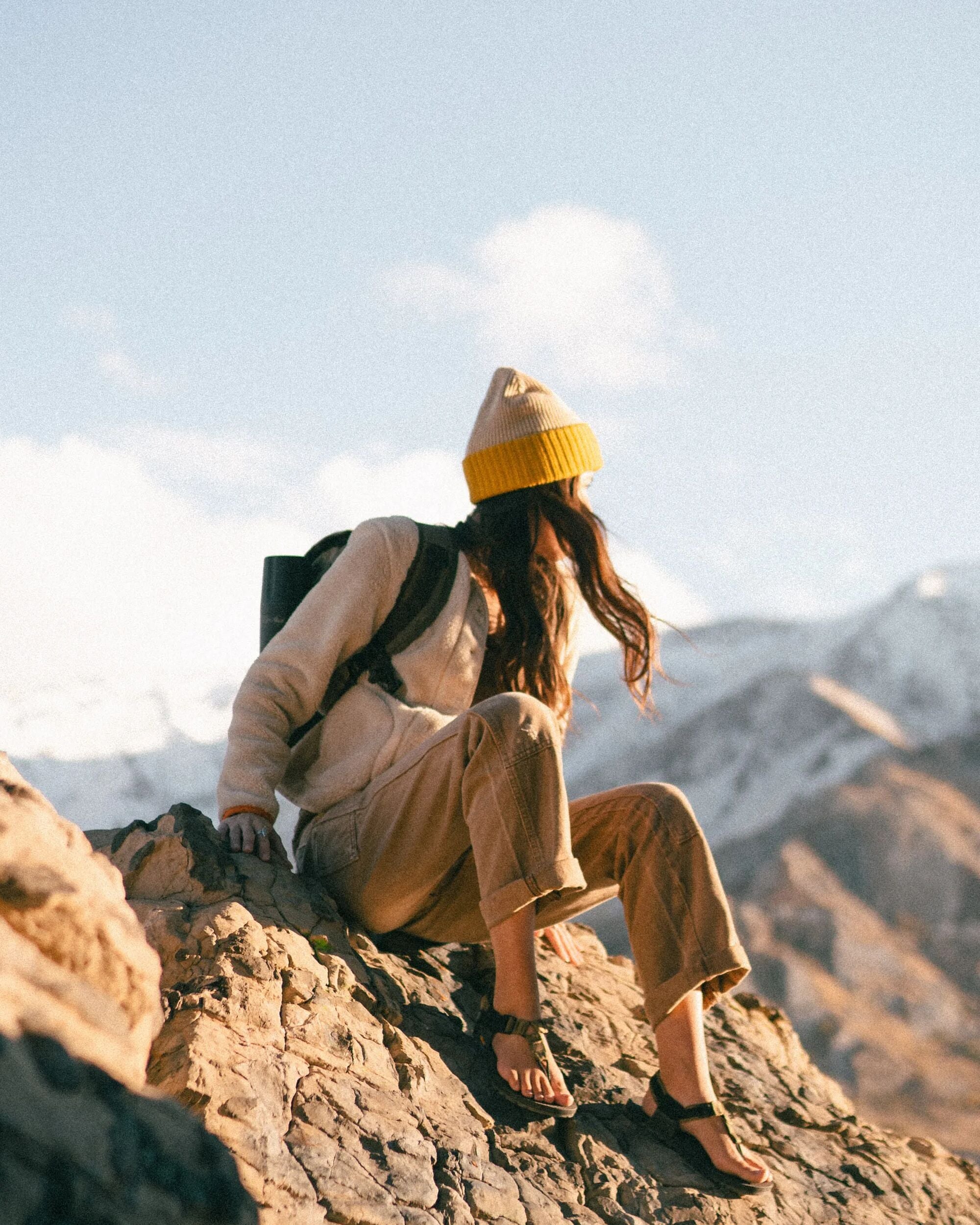 Outlook Recycled Beanie - Mustard Yellow/Steel Grey - Lifestyle - Female