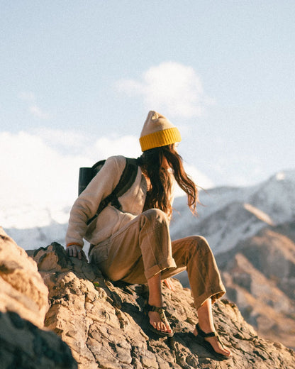 Outlook Recycled Beanie - Mustard Yellow/Steel Grey - Lifestyle - Female