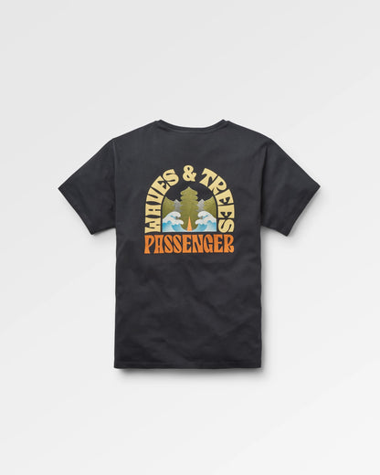 Outsiders Recycled Cotton T-Shirt - Black - Flatlay