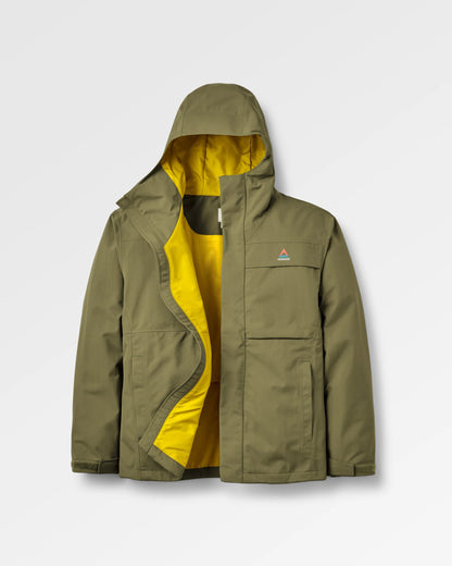 Overland Waterproof Jacket - Dark Olive - Flatlay