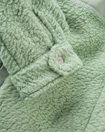 Rappel Recycled Sherpa Oversized Shirt - Pistachio - Flatlay