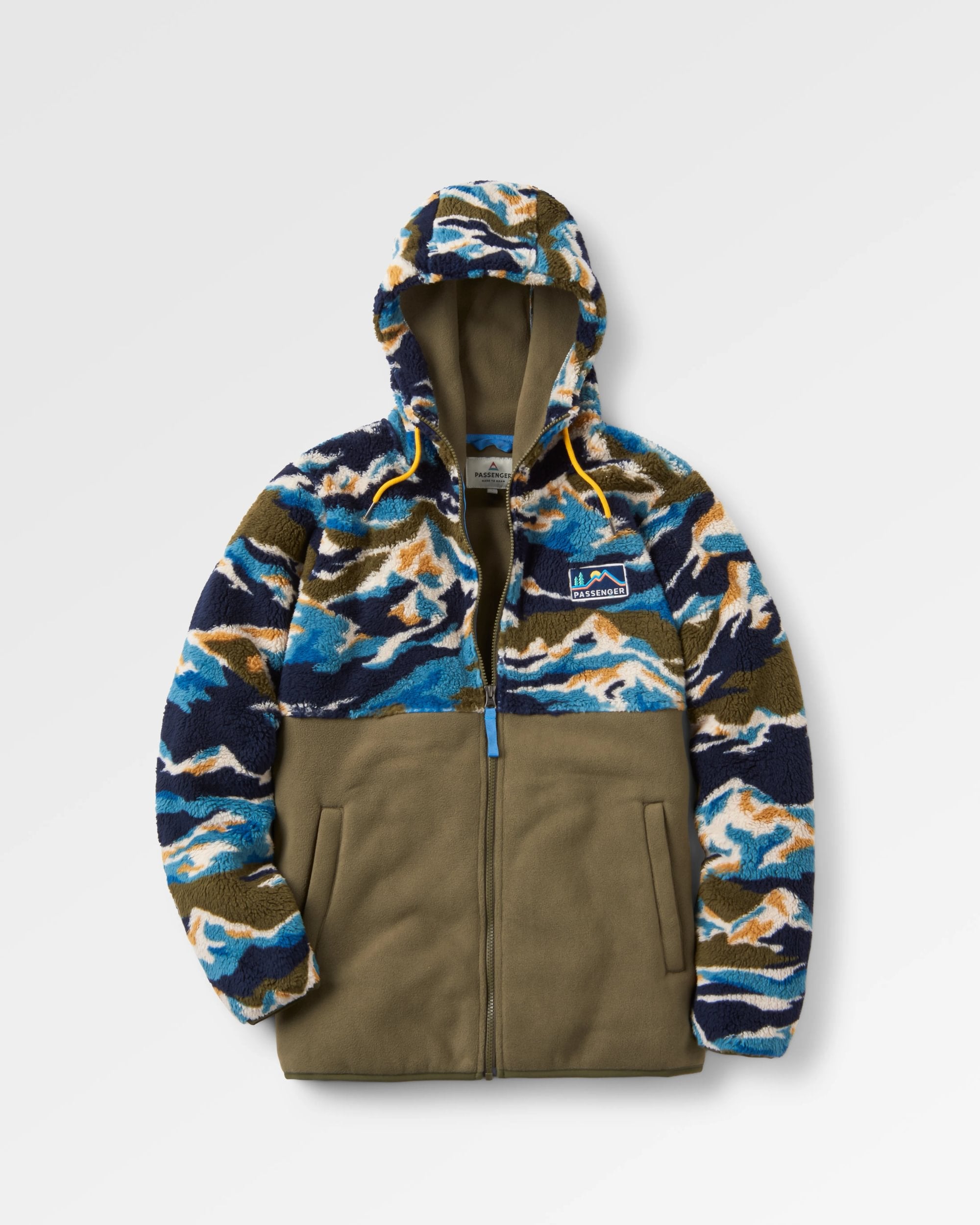 Nestling Recycled Polar-Lined Sherpa Fleece - Mount Scenic Khaki - Flatlay