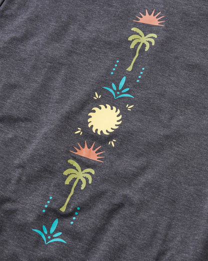 Women's Solscape Active T-Shirt - Faded Black Marl - Flatlay