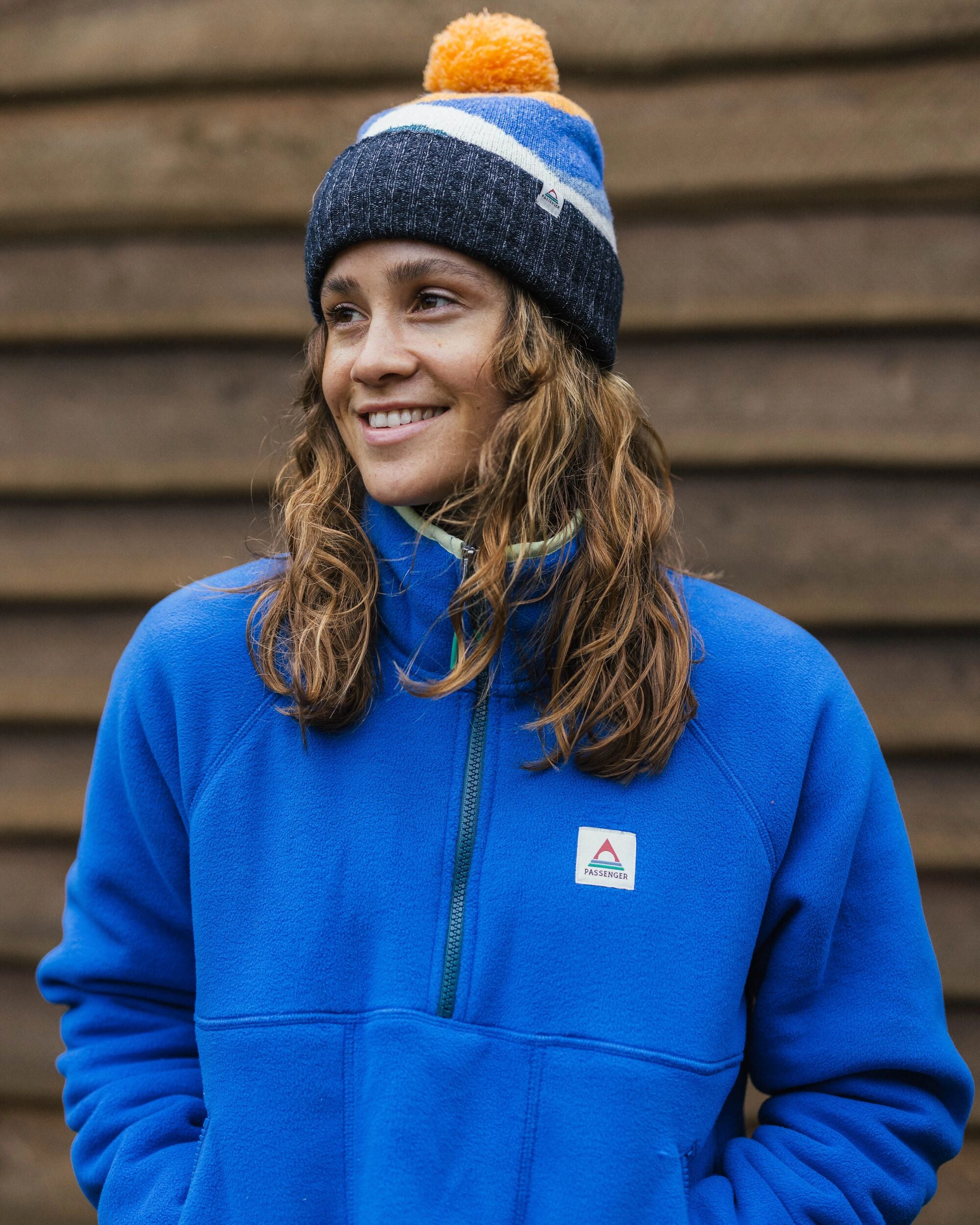 Folksy Recycled Sherpa Fleece - Azure Blue - Lifestyle