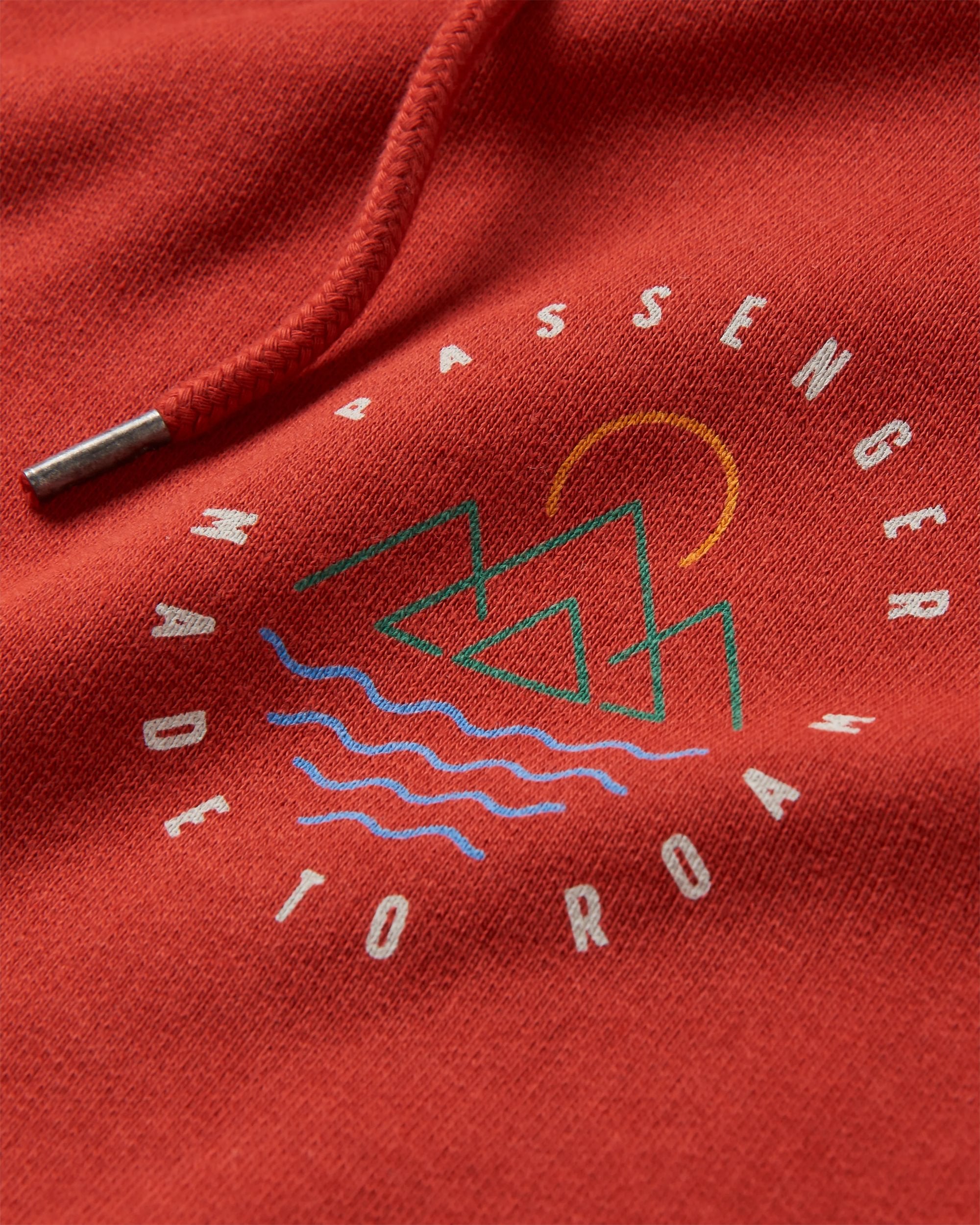 Escapism Recycled Cotton Hoodie - Red Ochre - Flatlay