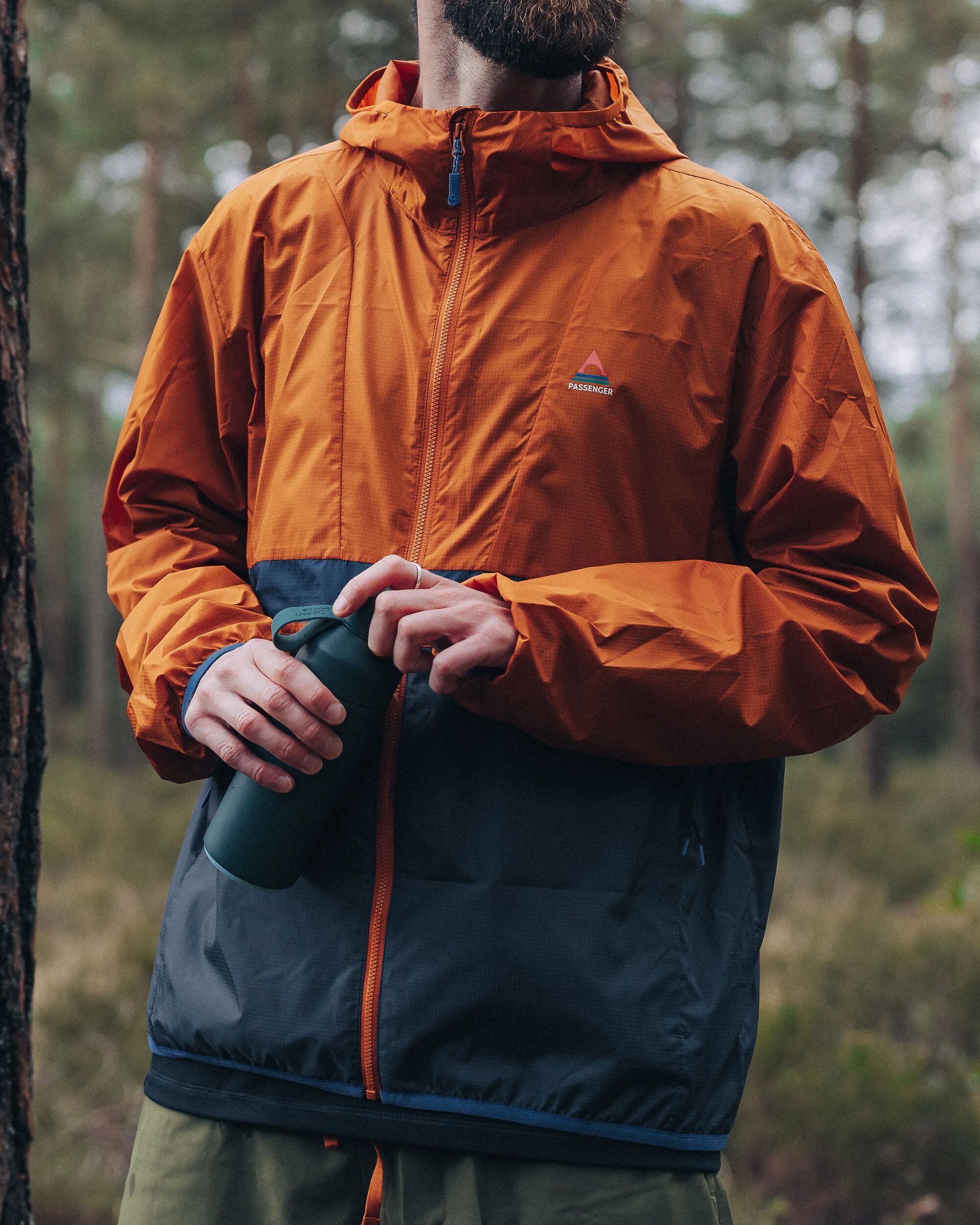 Gusto Recycled Windshell Jacket - Sunset Orange/Charcoal - Lifestyle