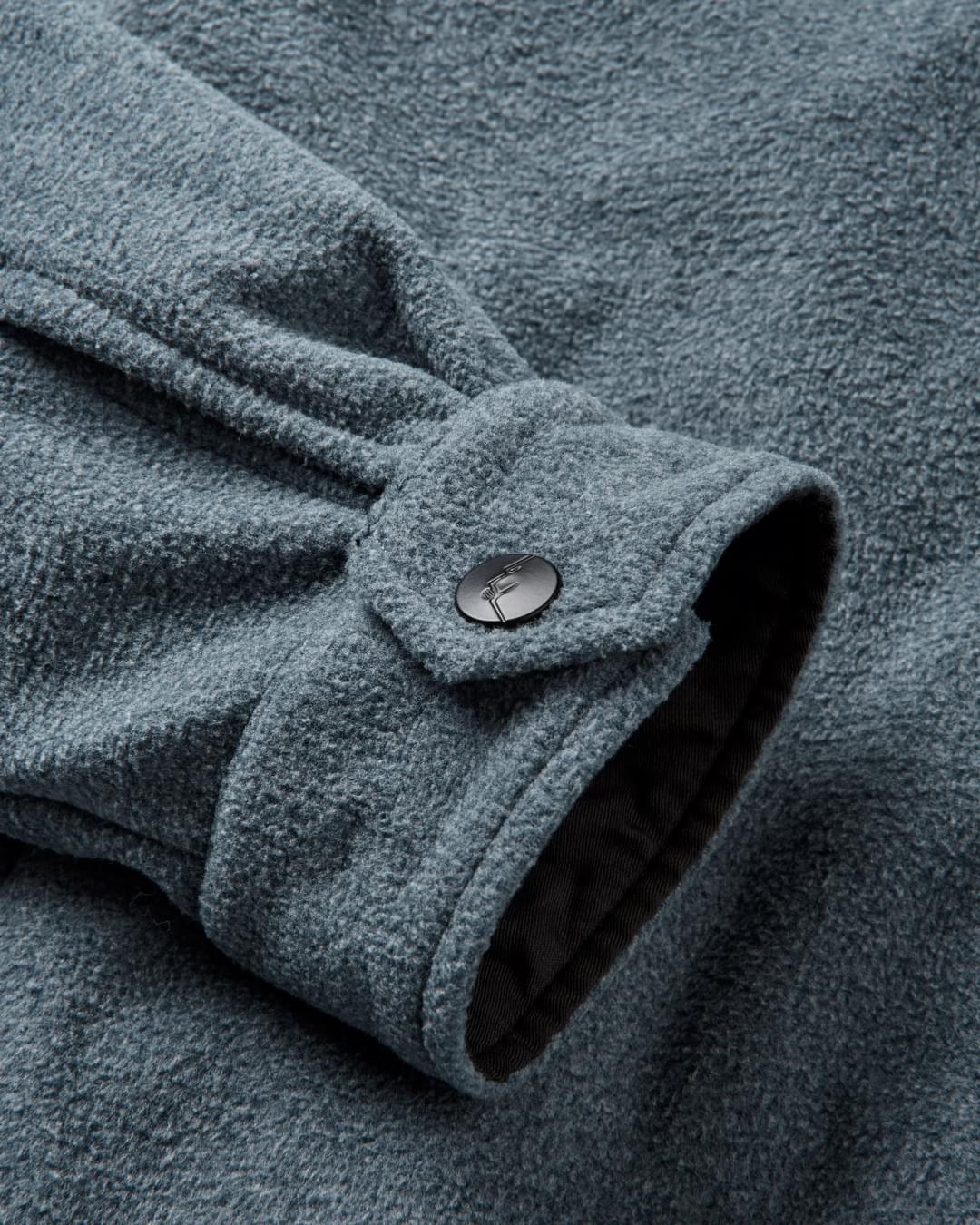 Maple Polar Recycled Fleece Shirt - Navy Marl - Flatlay