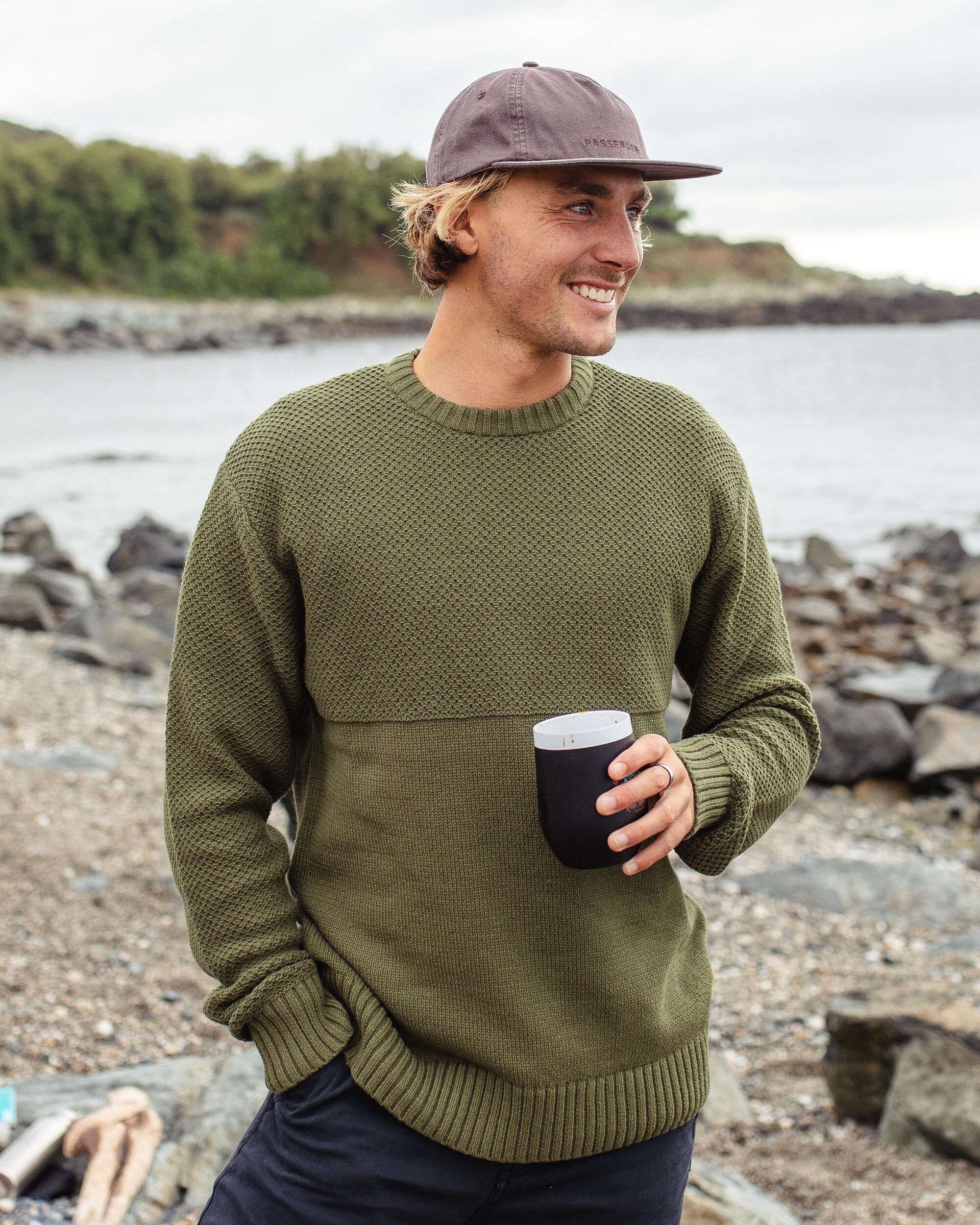 Swell Knitted Jumper - Khaki - Lifestyle