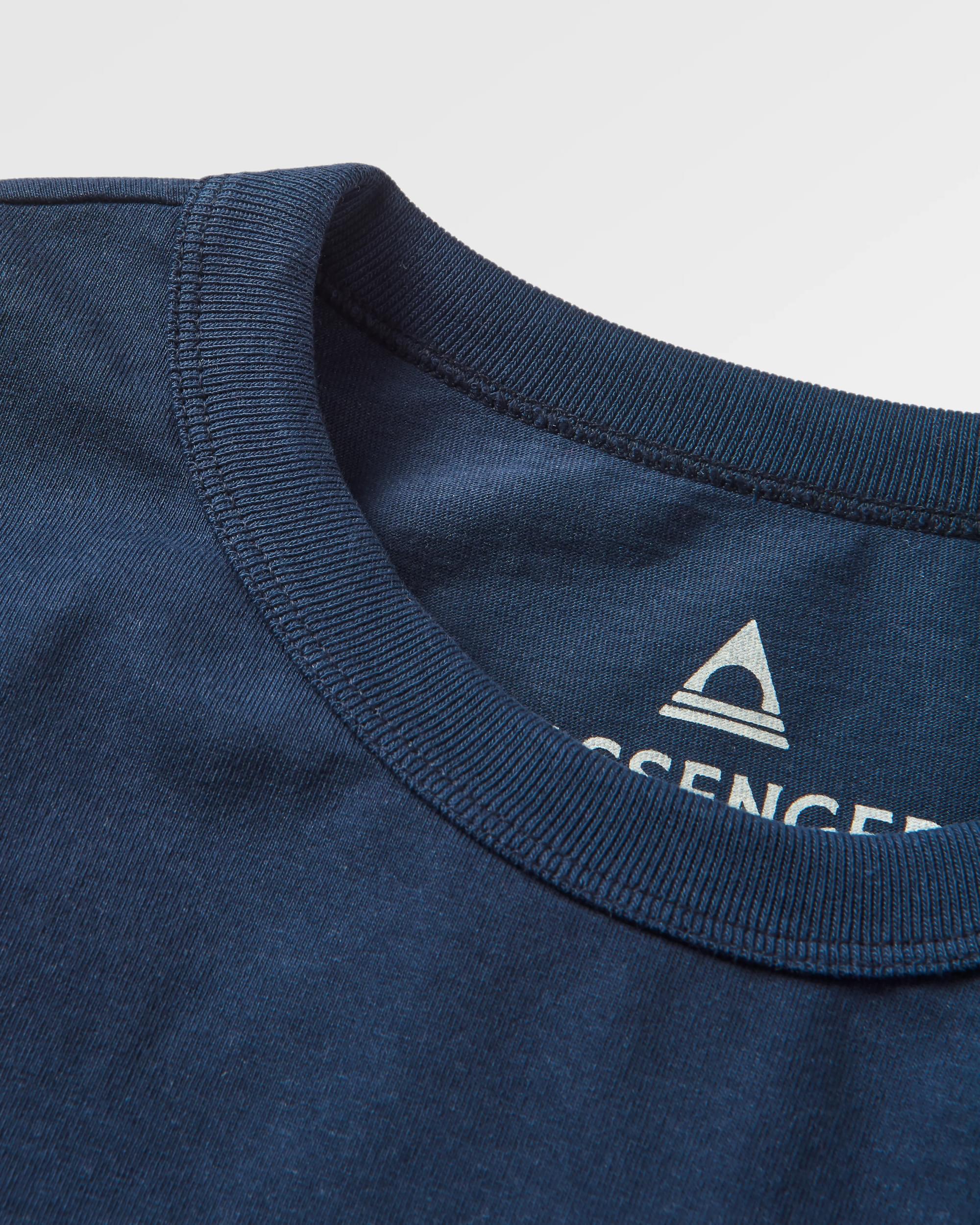 Distance Recycled Relaxed Fit LS T-Shirt - Deep Navy - Flatlay