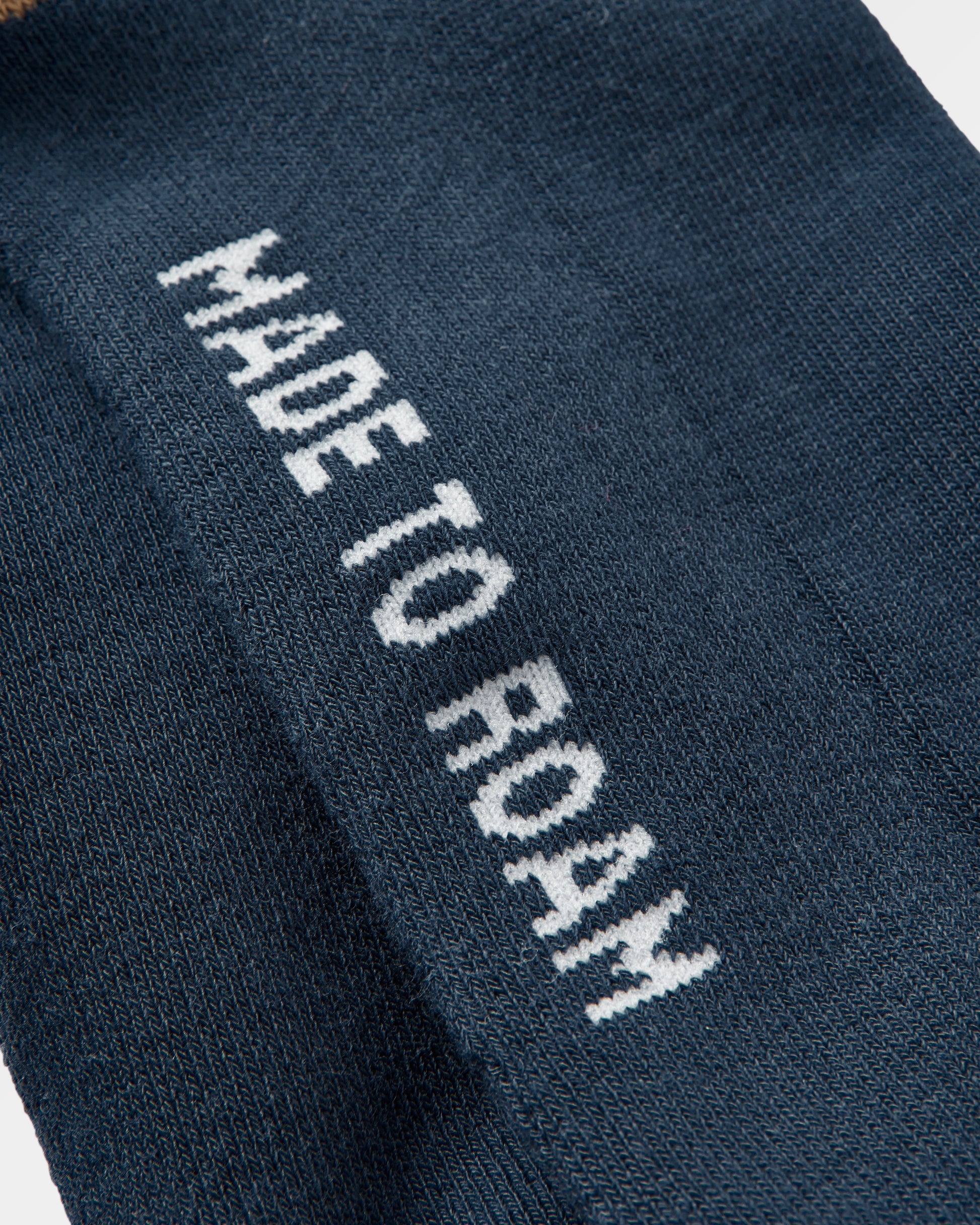 Organic Midweight Crew Socks - Navy - Flatlay