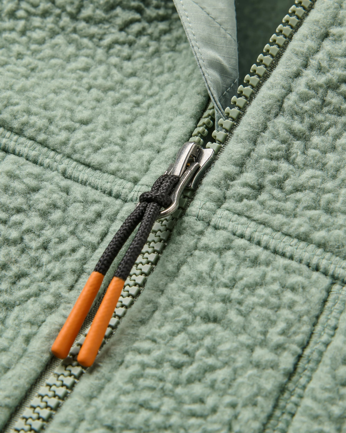 Home Full Zip Hooded Sherpa Fleece - Pistachio - Flatlay