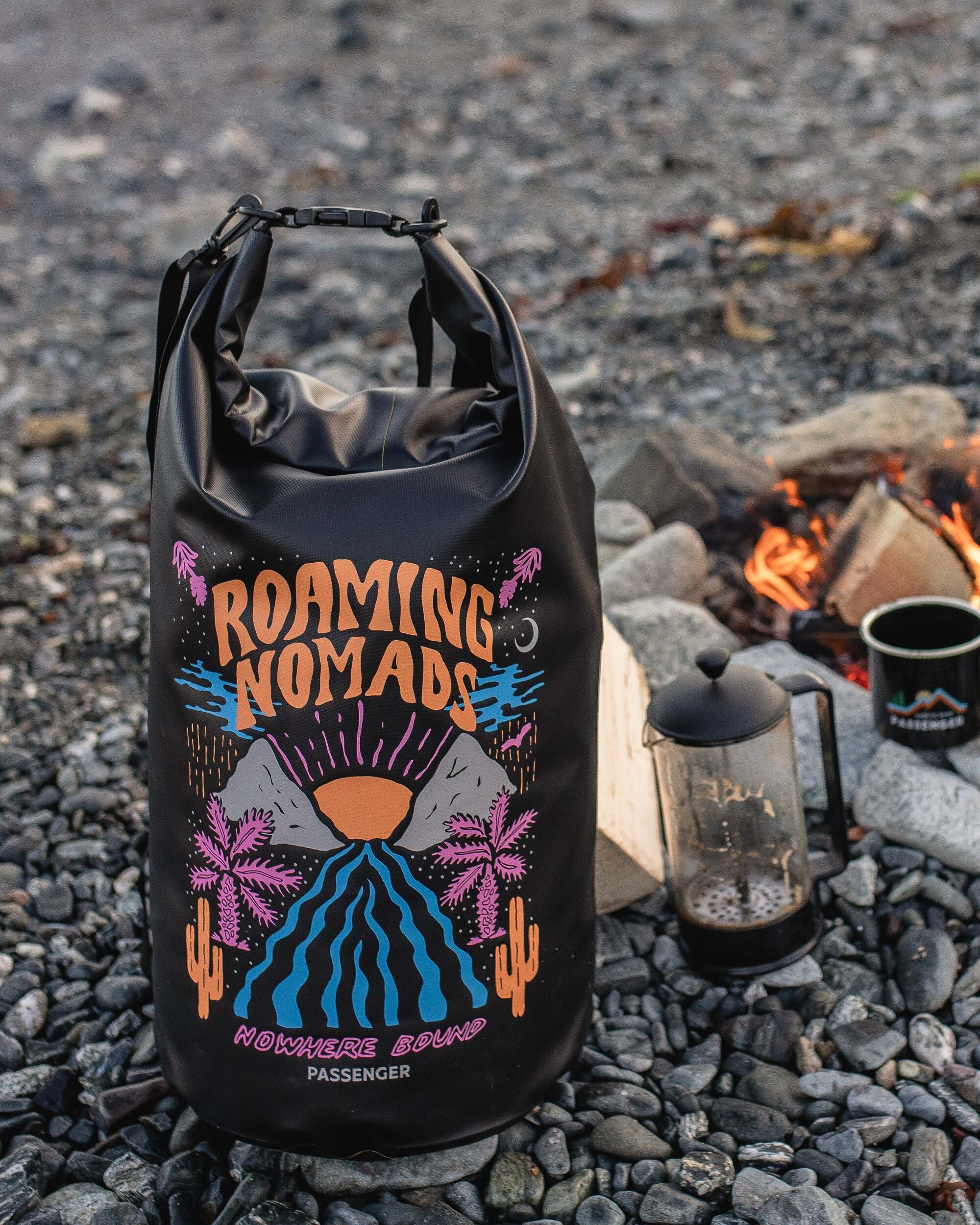 Tide 30L Recycled Dry Bag - Roaming Nomads - Lifestyle