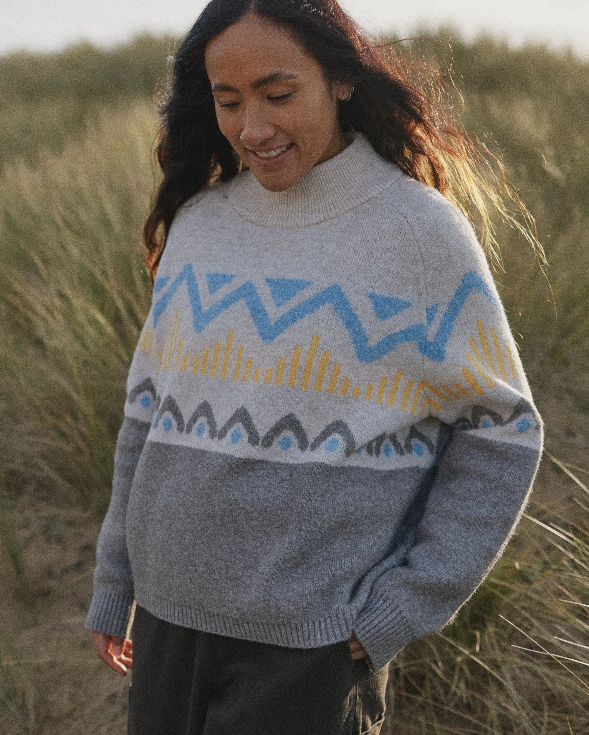 Nettle Recycled Knitted Jumper - Birch - Lifestyle