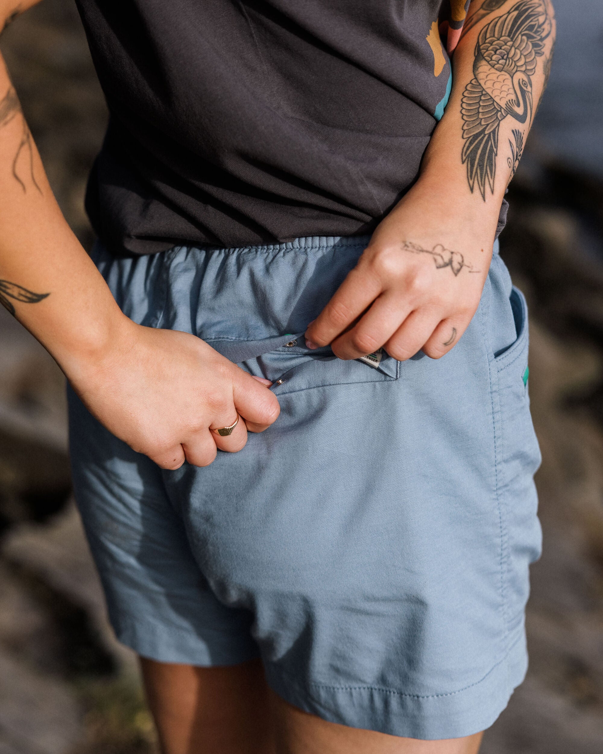 Basswood Organic Cotton Short - Faded Denim - Lifestyle