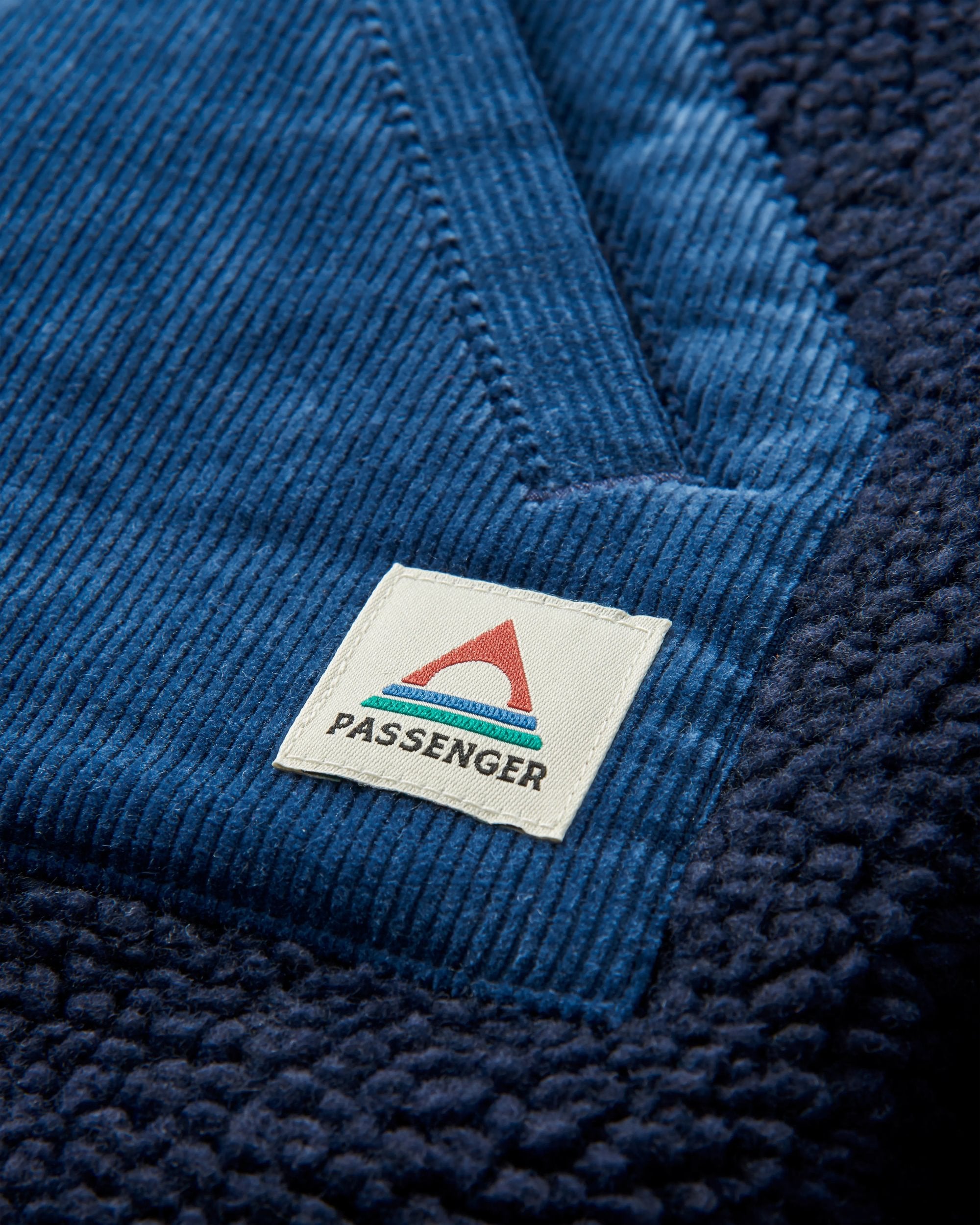 Clover Recycled Sherpa Fleece - Deep Navy - Flatlay