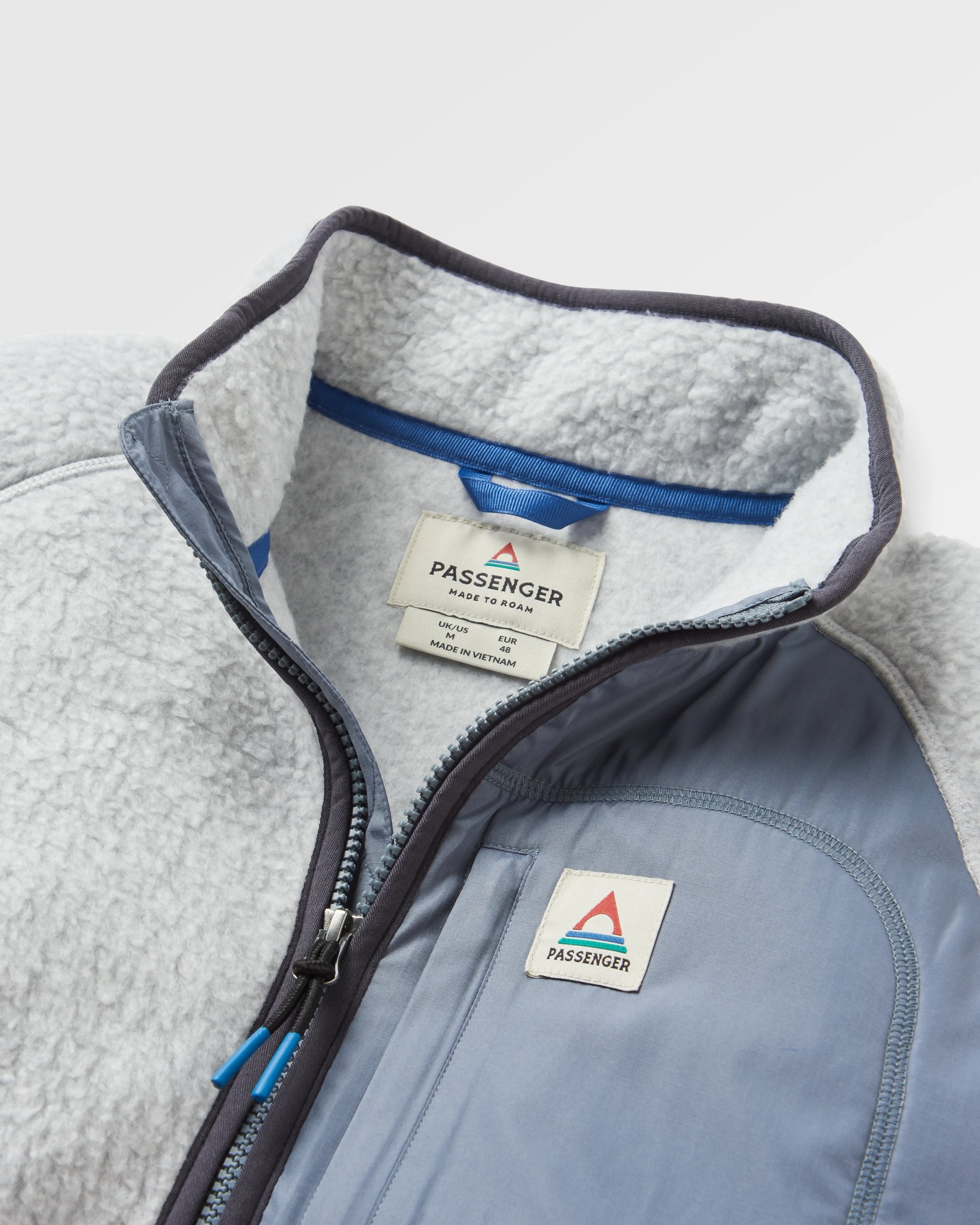 Offgrid 1/2 Zip Recycled Sherpa Fleece - Grey Marl/Fig - Flatlay