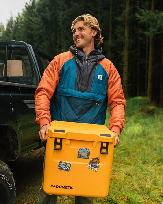 Oceanic Recycled Insulated 1/2 Zip Jacket - Tidal Blue/Burnt Orange - Lifestyle