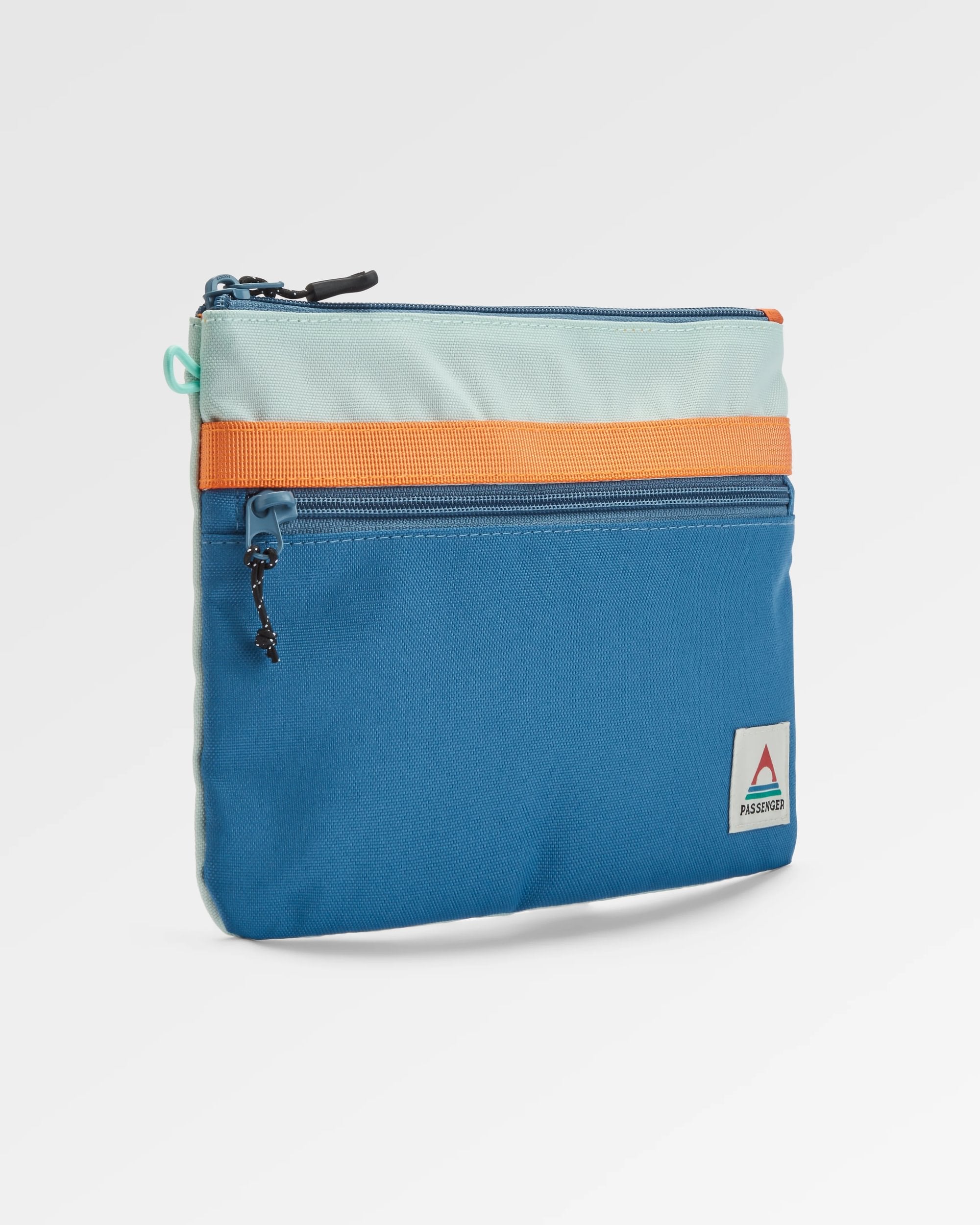 Essentials Recycled Pouch - Rich Navy/Surf Spray/Moonlight Blue - Flatlay