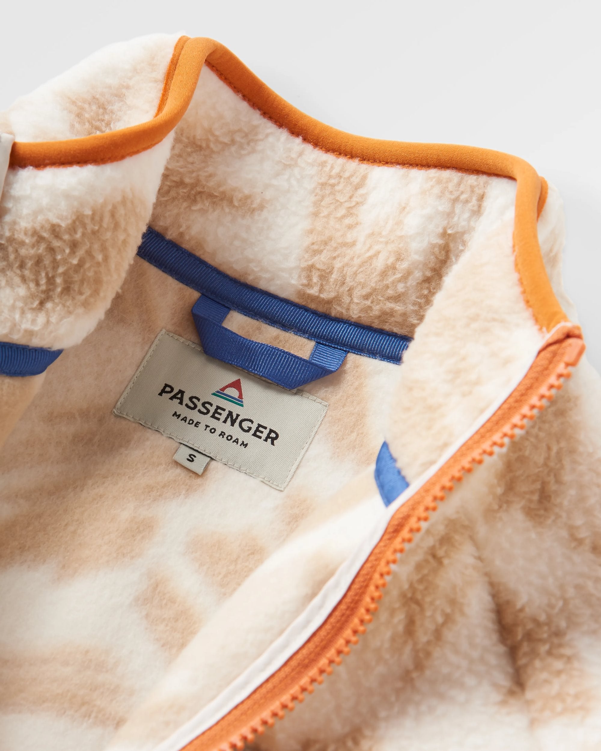 Fairbanks Full Zip Recycled Sherpa Fleece - Abstract Mountain Birch - Flatlay