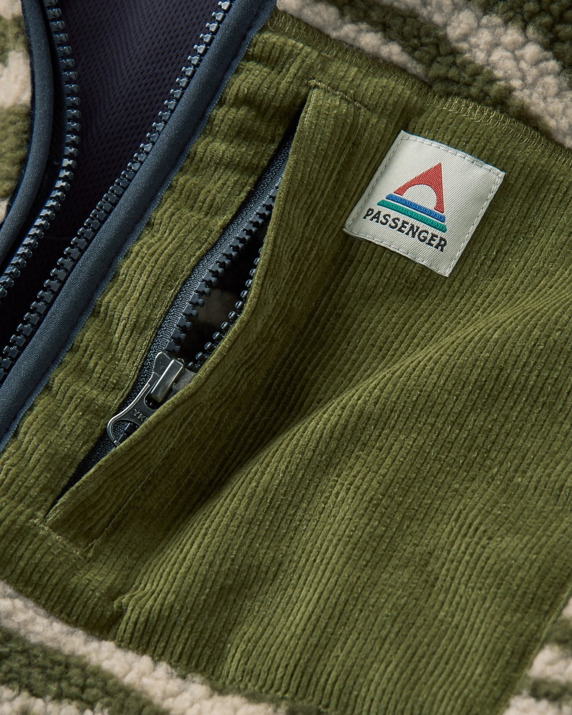 Trekker Recycled Deep-Pile Sherpa Fleece - Strata Khaki - Flatlay